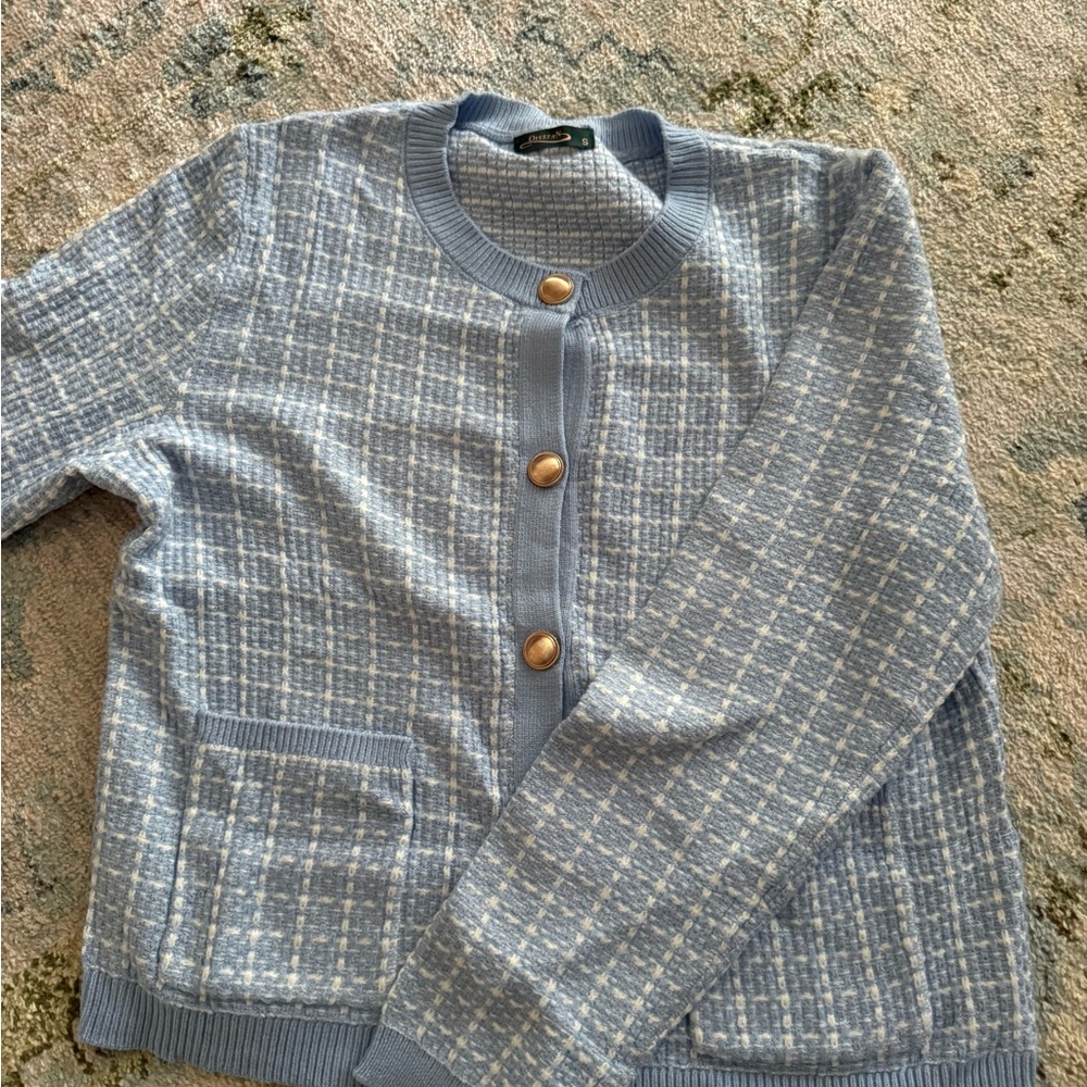 Blue Checkered Women’s Sweater